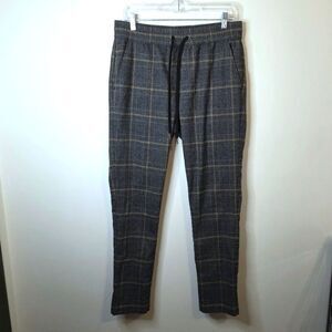 Hot Topic Gray Plaid Pants Drawstring Elastic Waist Size Large
